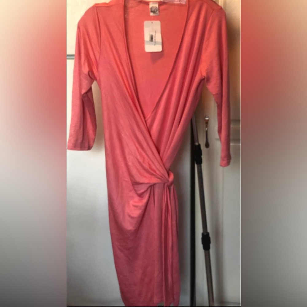 NWT size small pink/coral wrap dress